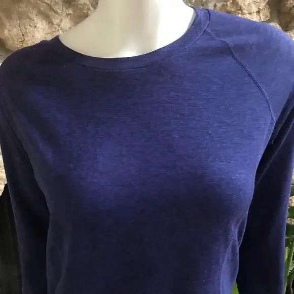 Eddie Bauer Blue Long Sleeve Polyester Shirt with Thumbholes Women's Size Large - Picture 4 of 7